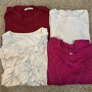 Women's Sweater lot - Red, White, Pink